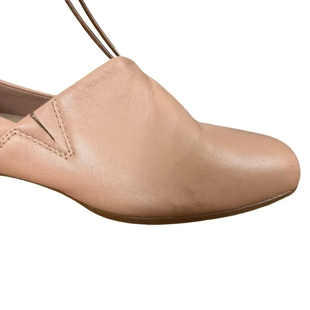 Clarks Juliet Palm Blush Pink Leather Loafers Slip On Block Low Heel Shoes 8.5